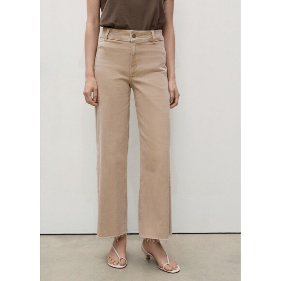 NEW Mango Catherin Culotte Jeans SAND SIZE 6 (EUR 38)/100%AUTHENTIC - Picture 1 of 10
